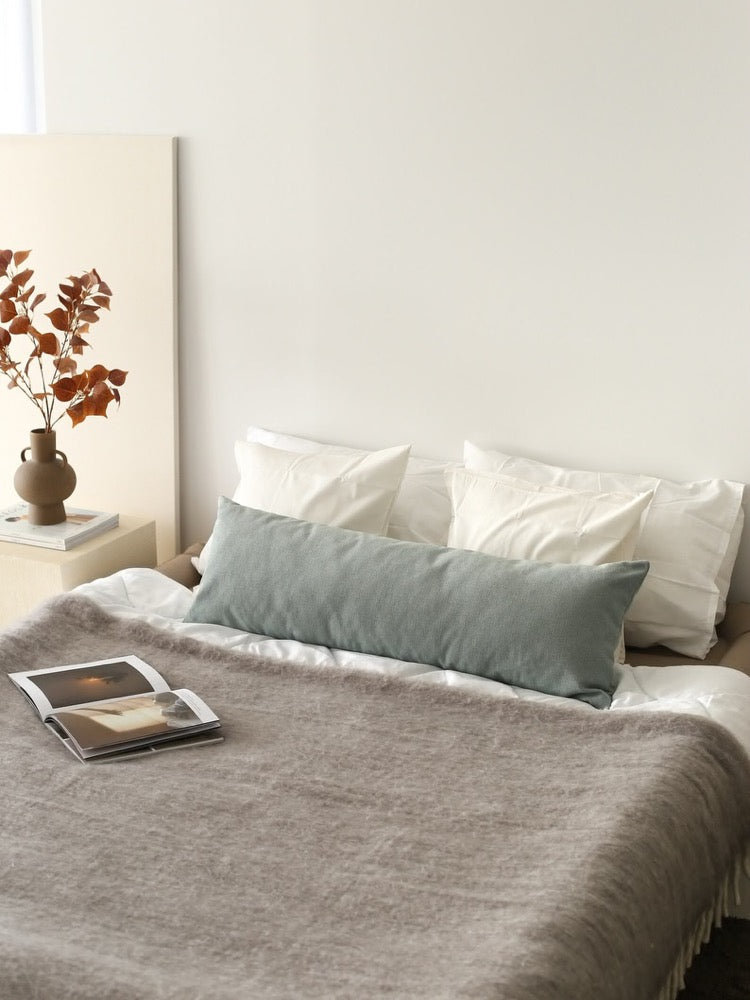 Solid Color Linen Lumbar Pillow Cover, Oversized Long Linen Pillow Case, Soft Linen Body Cushion Cover, Invisible Zipper